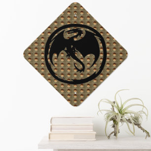 Black Dragon Gold Indent diamond metal sign