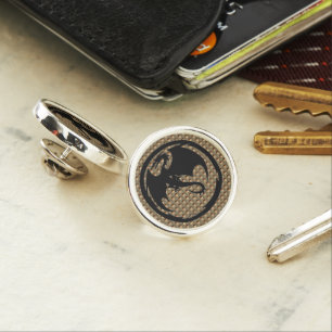 Black Dragon Gold Indent silver plated lapel pin
