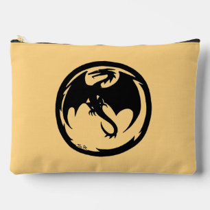 Black Dragon gold large accessory bag pouch