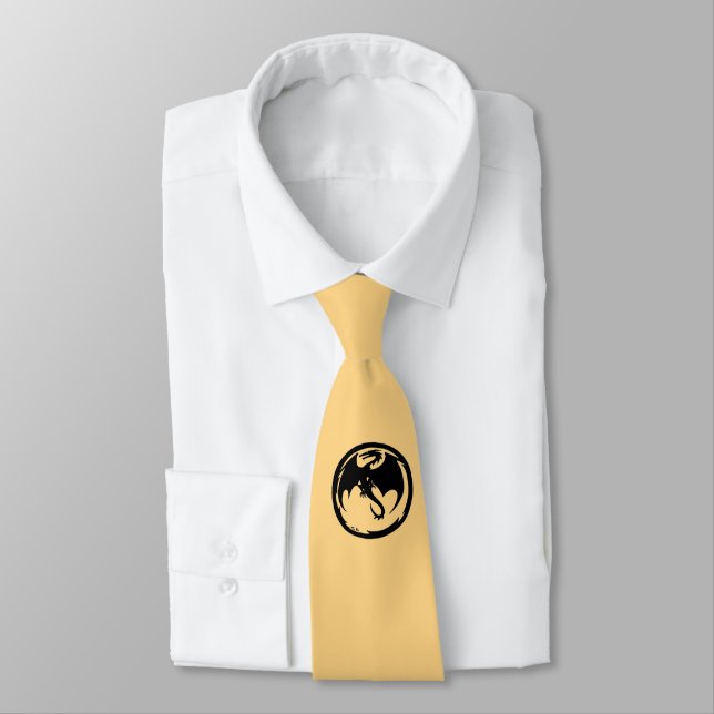 Black Dragon Gold necktie (Tied)