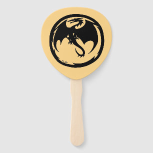 Black Dragon gold paddle hand fans