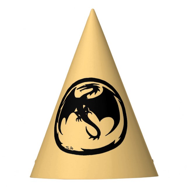 Black Dragon gold party hats (Front)