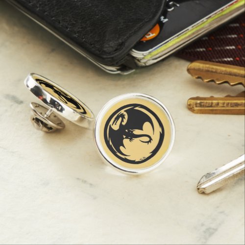 Black Dragon gold silver plated lapel pin