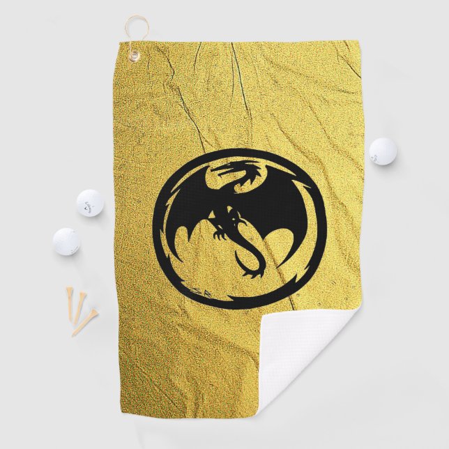 Black Dragon Gold Vein golf towel (InSitu)