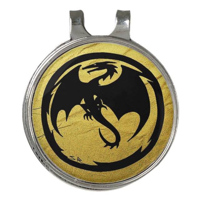 Black Dragon Gold Vein hat clip (Front)