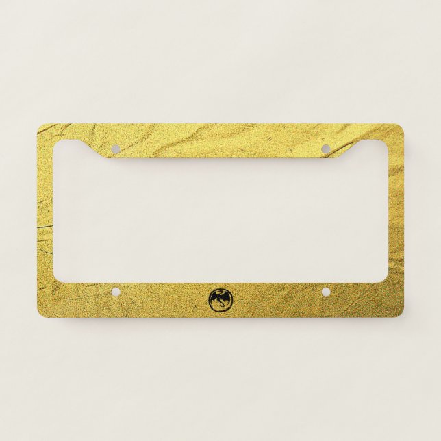 Black Dragon Gold Vein license plate frame (Front)