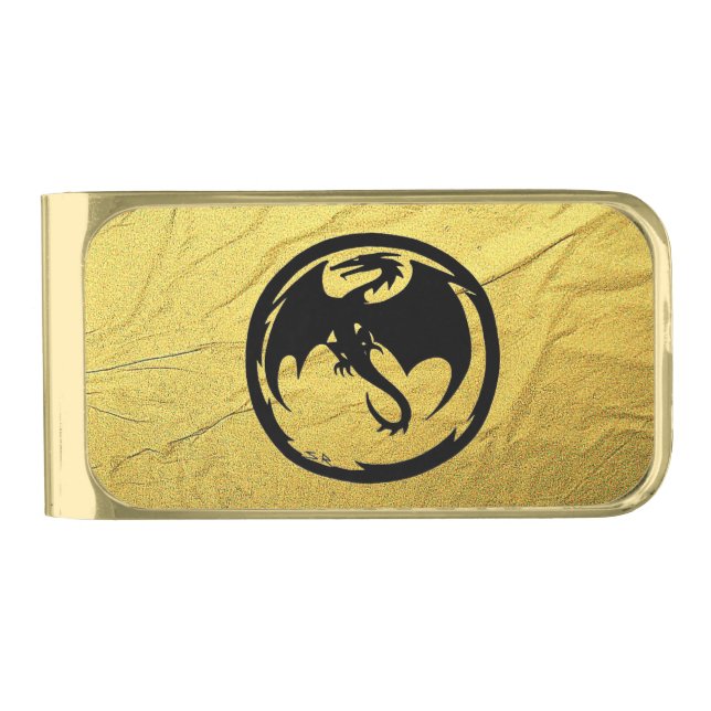 Black Dragon Gold Vein money clip (Front)