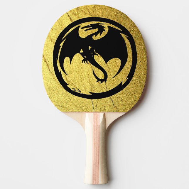 Black Dragon Gold Vein ping pong paddle (Front)