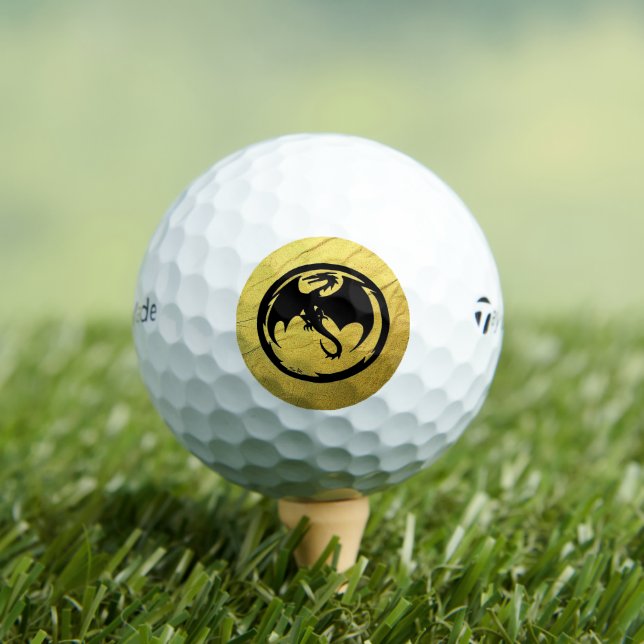 Black Dragon Gold Vein Taylor Made TP5 golf balls (Insitu Tee)