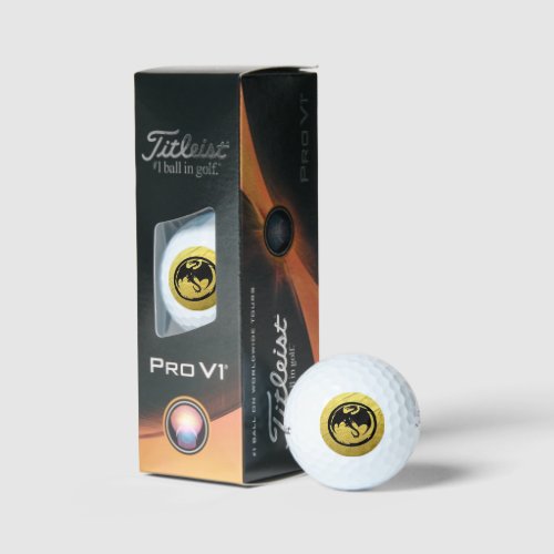 Black Dragon Gold Vein Titleist Pro V1 golf balls