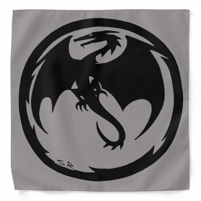 Black Dragon gray bandana (Front)