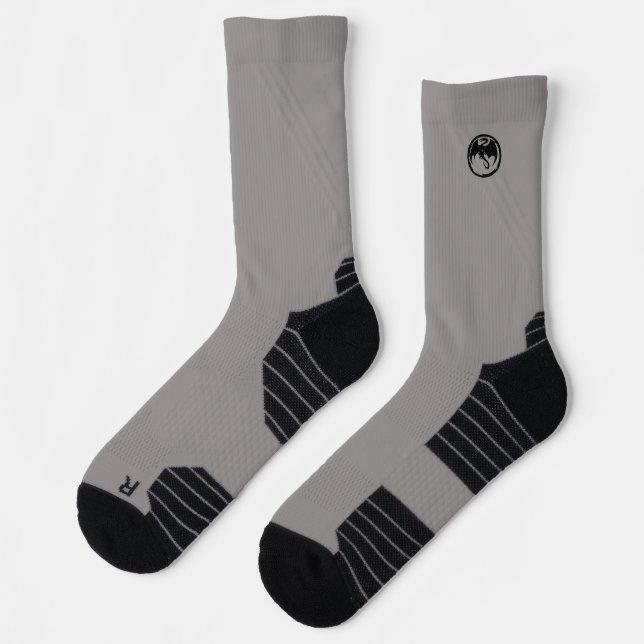 Black Dragon gray high performance socks (Left)