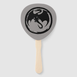 Black Dragon gray paddle hand fans