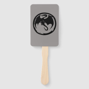 Black Dragon gray rectangle hand fans