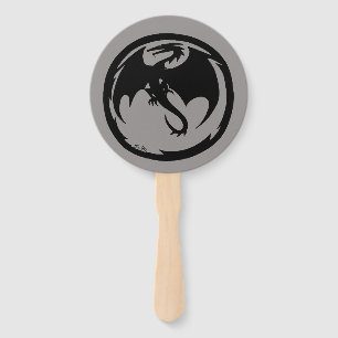 Black Dragon gray round hand fans