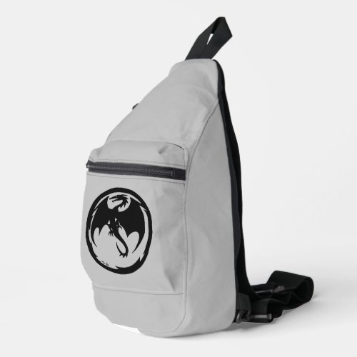 Black Dragon gray sling bag backpack