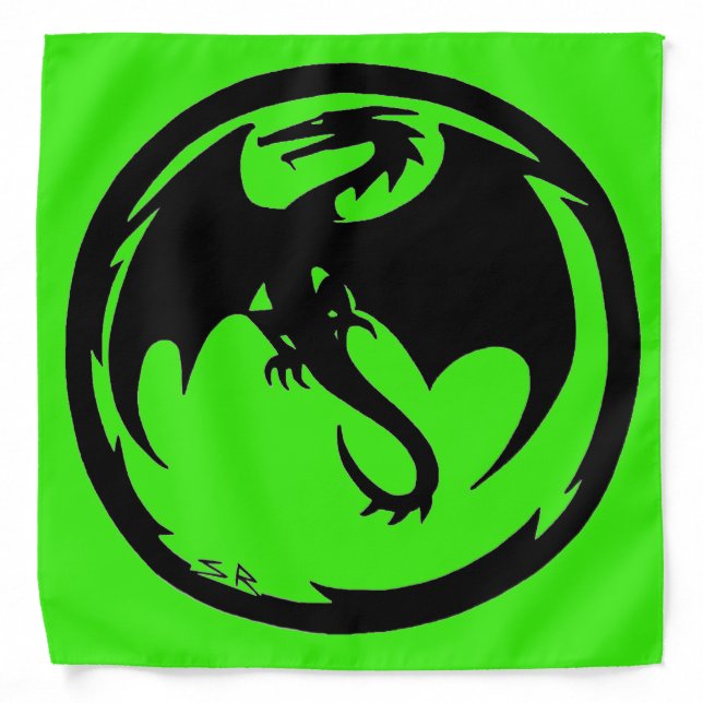 Black Dragon green bandana (Front)