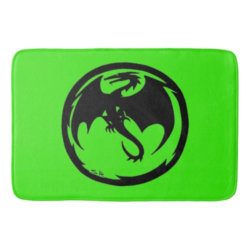 Black Dragon Green bath mat