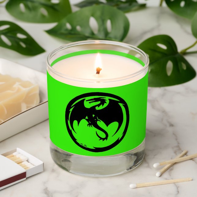 Black Dragon green candle (Lit)