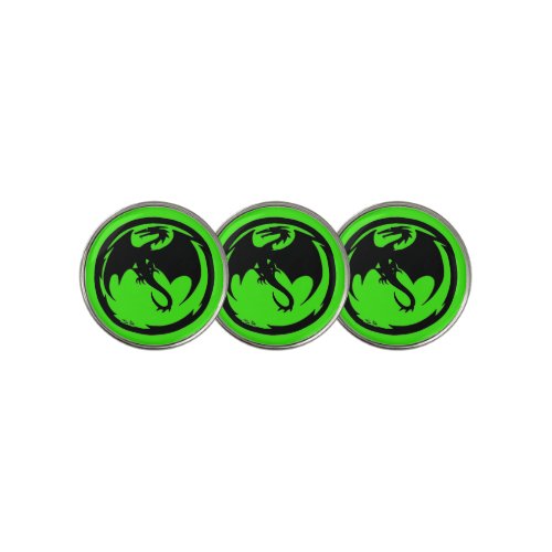 Black Dragon Green golf ball markers