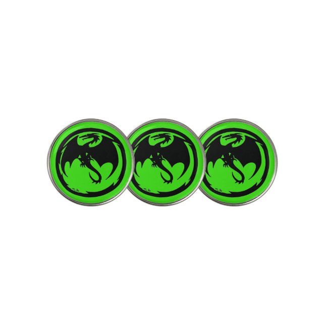 Black Dragon Green golf ball markers (3 Up)