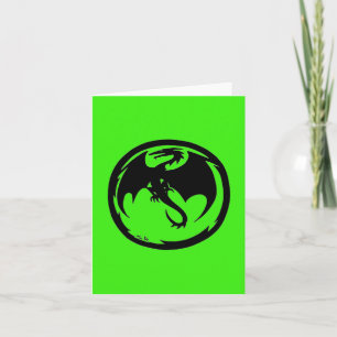 Black Dragon green greeting card