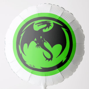 Black Dragon green helium balloon