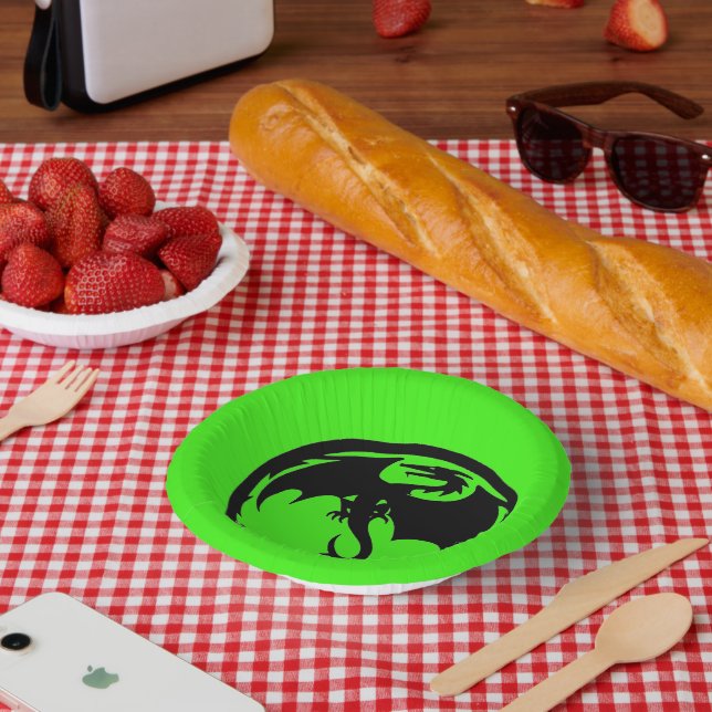 Black Dragon green paper bowls (Picnic)