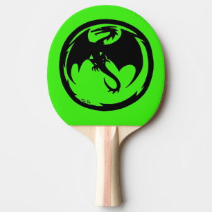 Black Dragon Green ping pong paddle