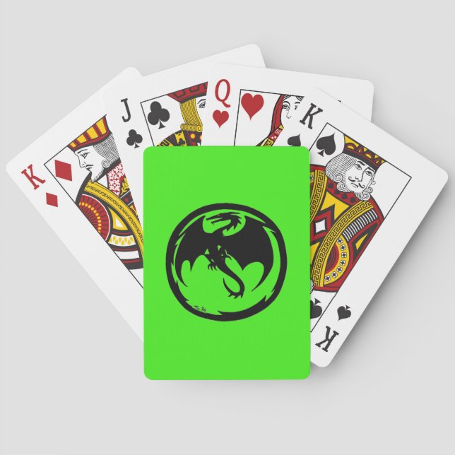 Black Dragon green Poker playing cards (Back)