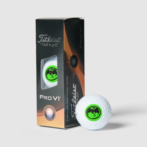 Black Dragon Green Titleist Pro V1 golf balls 3 pk