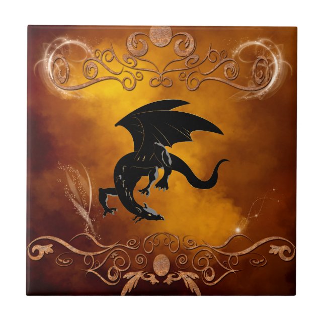 Black dragon in the sky tile (Front)