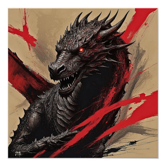 Black Dragon Ink – Dark Fantasy Poster (Front)