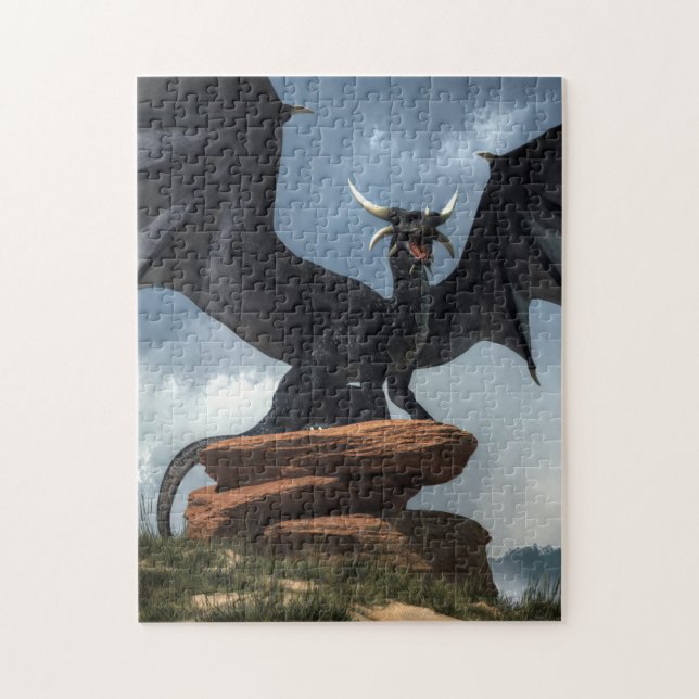 Black Dragon Jigsaw Puzzle (Vertical)