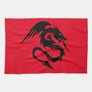 Black dragon kitchen towel