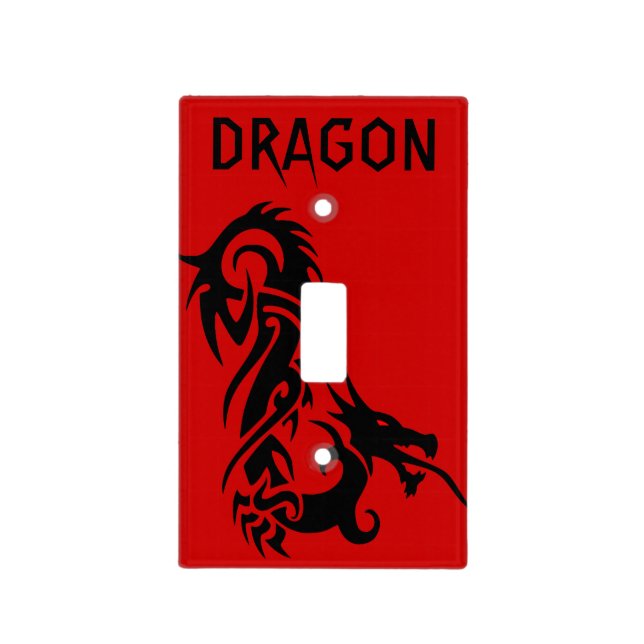 Black Dragon Light Switch Cover-Customizable Cover (Front)