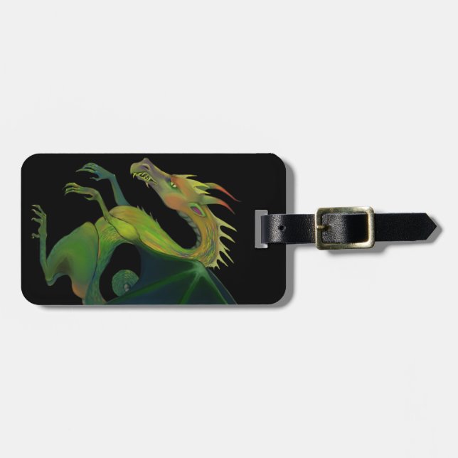 Black Dragon Luggage Tag (Front Horizontal)