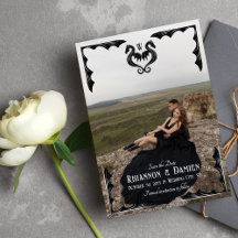 Black Dragon Monogram Fantasy Wedding Photo