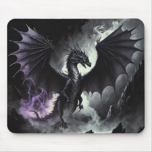 Black dragon mouse pad design 2