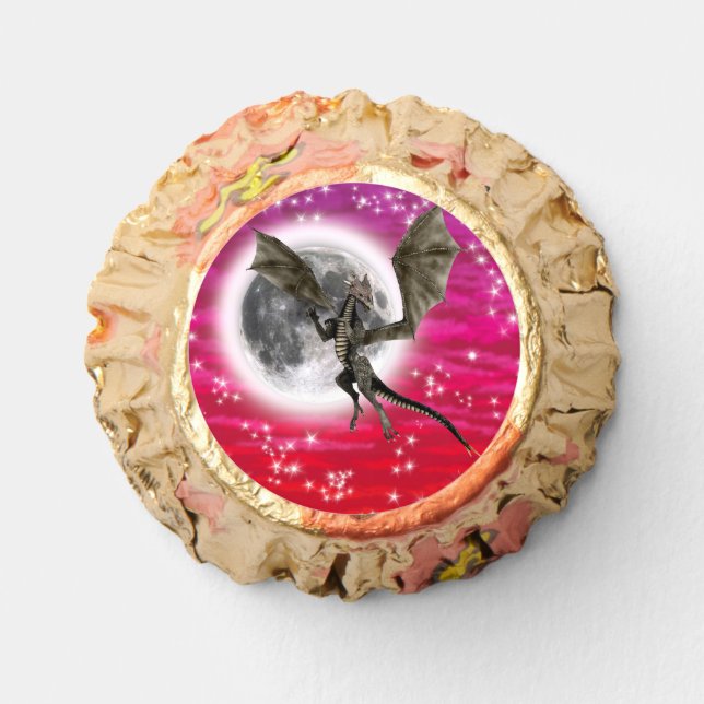 Black Dragon - Mythical Fantasy Creature Red Sky Reese's Peanut Butter Cups (Front)