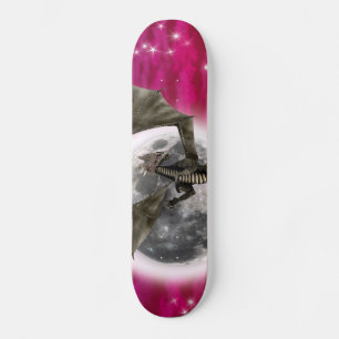 Black Dragon - Mythical Fantasy Creature Red Sky Skateboard Deck