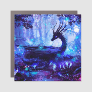 Black dragon, night forest scene. car magnet