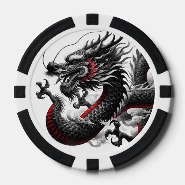 Black Dragon Poker Chips (Front)