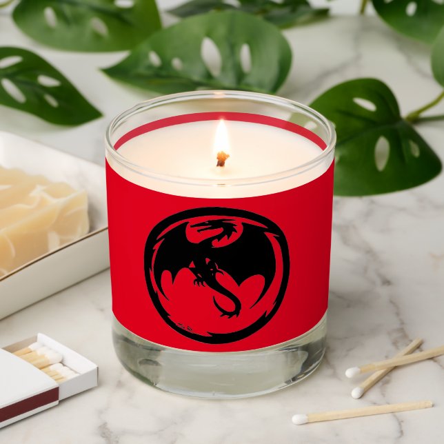 Black Dragon red candle (Lit)