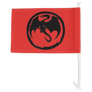 Black Dragon red car and boat flag