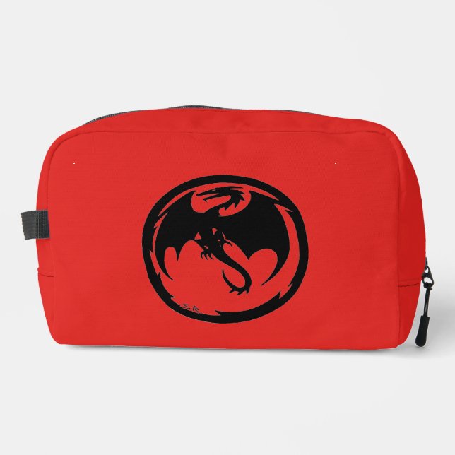 Black Dragon red dopp kit toiletry bag (Front)