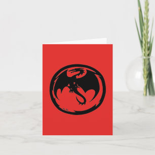 Black Dragon red greeting card