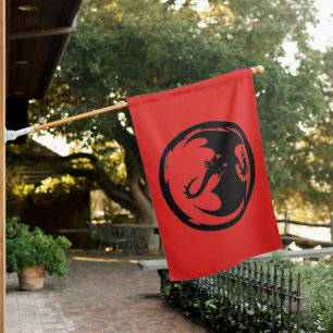 Black Dragon red house flag