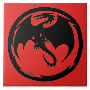 Black Dragon Red large tile