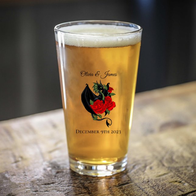 Black Dragon Red Rose Fantasy Gothic  Glass (Creator Uploaded)